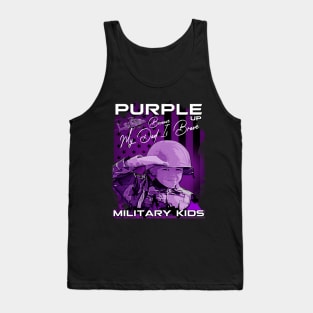 Purple Up Military Child Month with kid soldier retro american Flag Tank Top